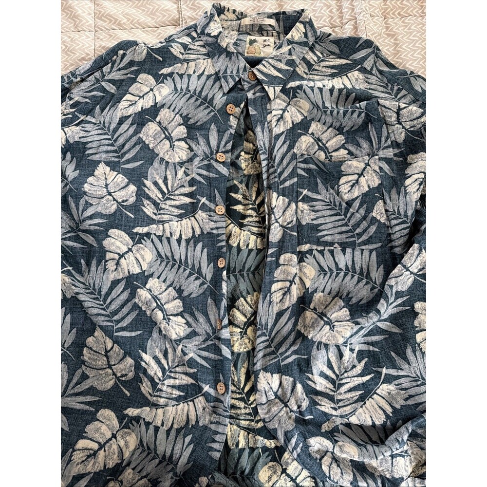 Vintage M.E. Sport Rayon Hawaiian‎ Tropical Palm Leaf Shirt 3XL Great Condition